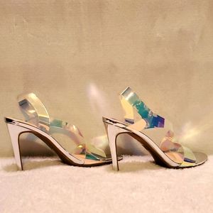 Nine West  Aurora Borealis Jelly Slingback Heeled Sandal Sz 8.5 NWOT